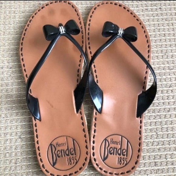 henri bendel Shoes - Henri Bendel RARE Leather and Jelly Espadrille Bow Sandals Size 8.5